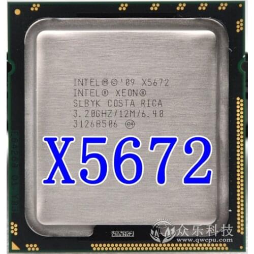 Intel Xeon X5672 x5672 CPU processor /3.2GHz /LGA1366/12MB/ L3 95W Cache Quad Core server CPU Free Shipping