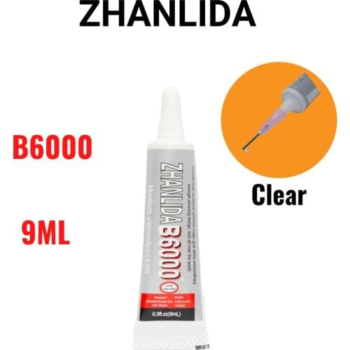 Zhanlida B6000 9ML Clear Contact Phone Repair Adhesive Multipurpose DIY Glue With Precision Applicator Tip
