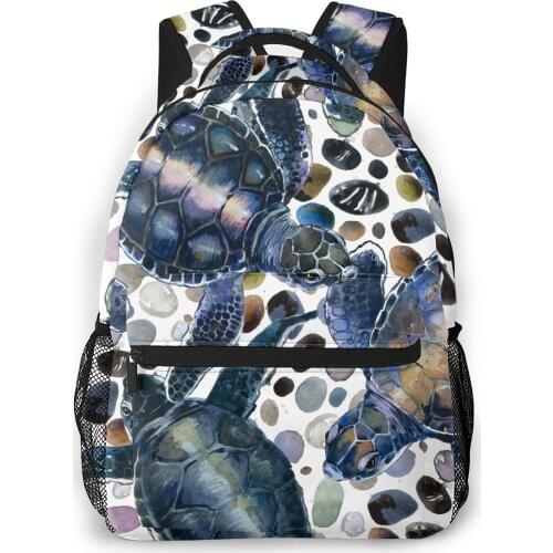 OLN Teenagers Boy Backpack Sea Turtle Watercolor Underwater Life Casual Laptop Backpack Student School Bag Backpack