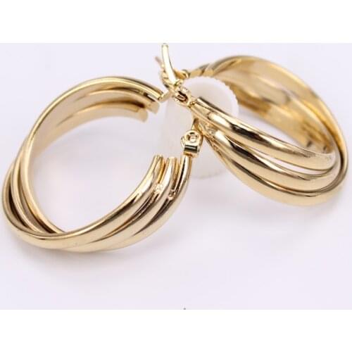 25mm three-layer twisted wire Hoop earrings for wedding Women wear Stainless steel jewelry SL73