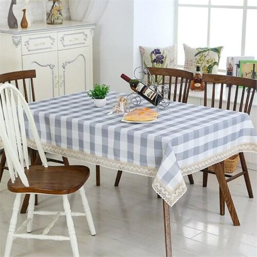 Coffee table cloth plaid cotton tablecloth lace table cover multipurpose furniture dust covers home textile supply