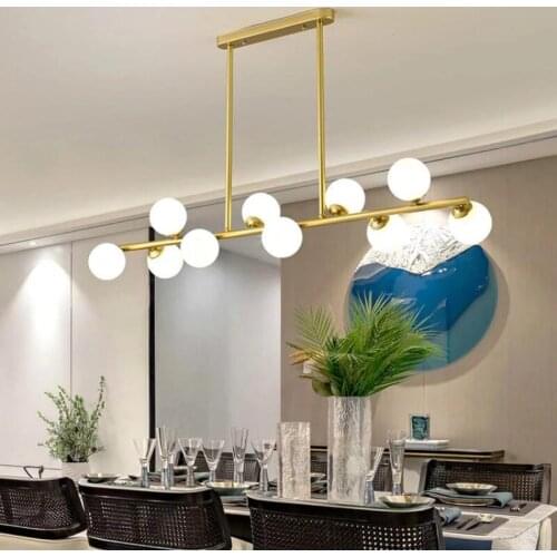 Modern Suspension Nordic Decor E27 Glass Ball Chandelier Living Room Bedroom Dining Room Furniture Indoor Lighting Home Art Lamp