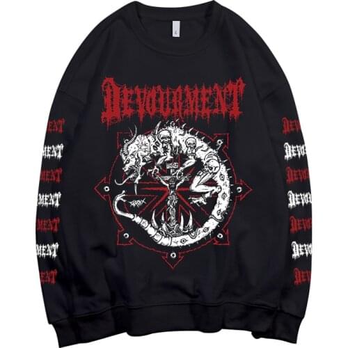 2 designs Devourment band Pollover Sweatshirt rock hoodie heavy death metal sudadera rocker streetwear fleece Outerwear
