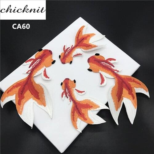 CHICKNIT 2 size goldfish Embroidery patch Applique Ironing Clothing Supplies clothing accessories CA60