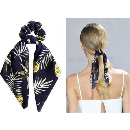 Hair Scrunchies Bands Streamer Accessories Ponytail Elastic Hair Rope Women Scrunchie coconut tree Hairbands 50pcs F517B