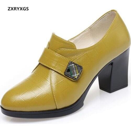 ZXRYXGS 2021 Autumn Comfort Elegant Women High Heeled Shoes Genuine Leather Shoes High Heels Non-slip Pumps Fashion Trend Shoe