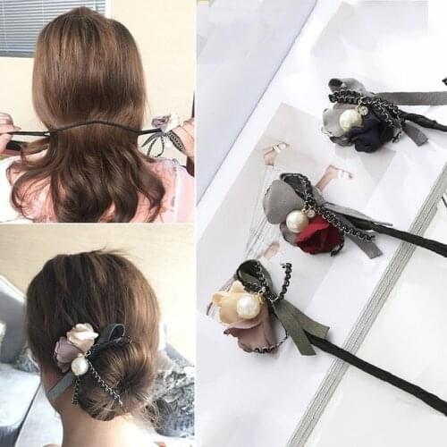 1PC Hair Bands French DIY Hairstyle Headband Hair Accessories Tools Variety Head Jewelry Lazy U-shaped Hair Bun Valentines Day