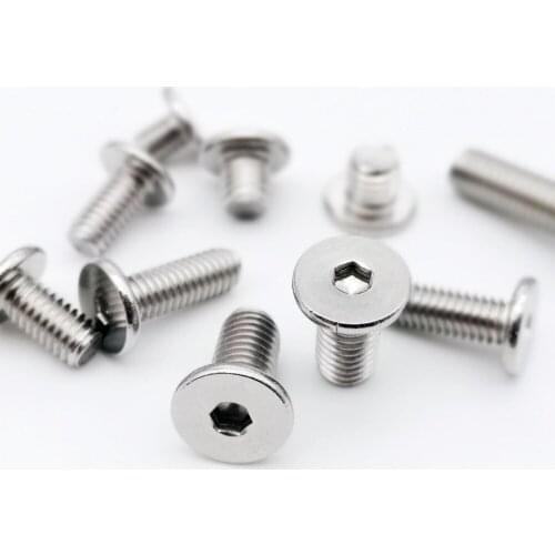 10/50pcs CM M2 M2.5 M3 M4 M5 M6 304 stainless steel Hex Hexagon Socket Ultra Thin Super Low Flat Wafer Head Allen Cap Screw Bolt