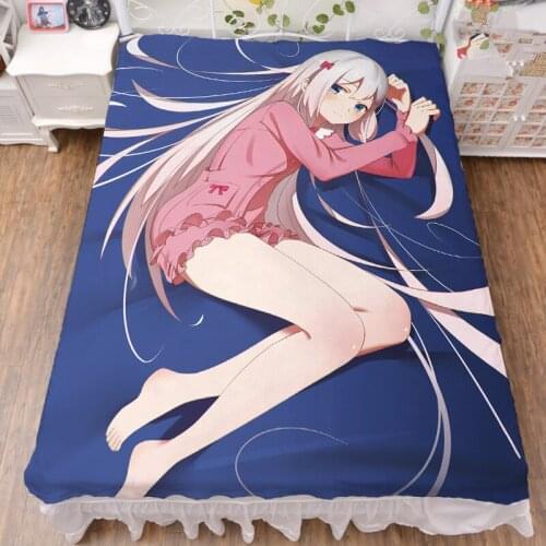 2020-January update Anime Eromanga sensei Izumi Sagiri milk fiber bed sheet & flannel blanket summer quilt bed sheet 150x200cm