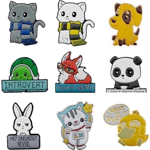 22 Styles Cartoon Animal Brooch Enamel Pin Turtle/Dolphin /Cat/Dog/Hedgehog Brooches Pins Decorative Men Women Children Gift
