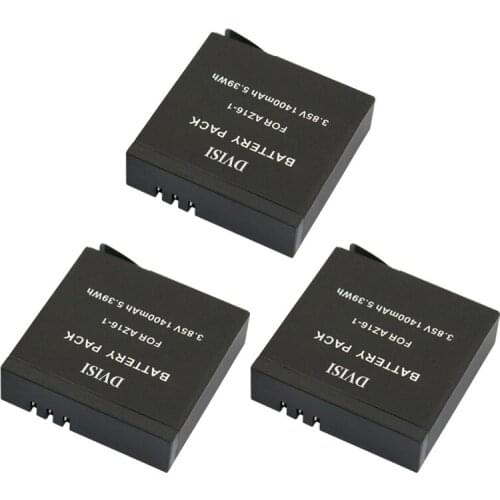 3pcs 3.85V 1400mAh for Xiaomi YI2 II YI 2 II 1400mA Rechargeable Battery for Xiaomi YI 4K Action Camera II 2 Sport Action Camera