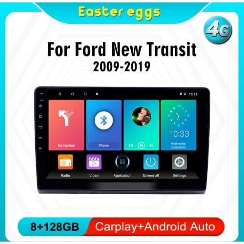 Eastereggs 9 Inch 2 Din Car Multimedia Player Android Wifi GPS Navigation For Ford New Transit 2009-2019 Head Unit with Frame
