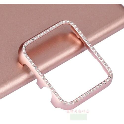 For Apple watch band cover Diamond 42/38/40 44 series4/3/2/1 Aluminum alloy Frame bumper For iwatch se 6 5 case protective shell