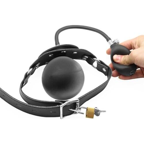 BDSM Bondage Oral Fixation Flirting Inflatable Big Anal Dildo Mouth Gag Adult Game Mouth Stuffed Restraints Sex Toys for Couples