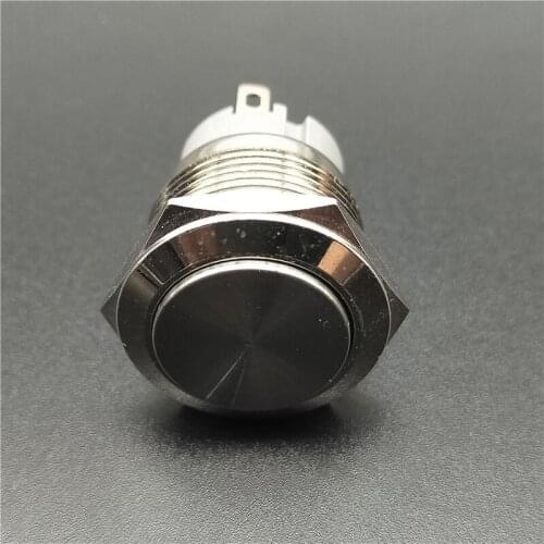 DIANQI Hot sale 19mm Car nickel plated brass Metal Push Button Switch press button High head 1 NO momentary