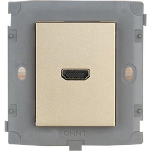 CHINT Electric HD Video HDMI Module NEW2K Light Champagne Gold Wall Switch and Socket Connect