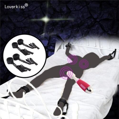 Erotic Under Bed BDSM Bondage Restraint System Cuff Adults Sex Games Force Wand Massage Clitoris Stimulator Orgasm 36 Vibrations