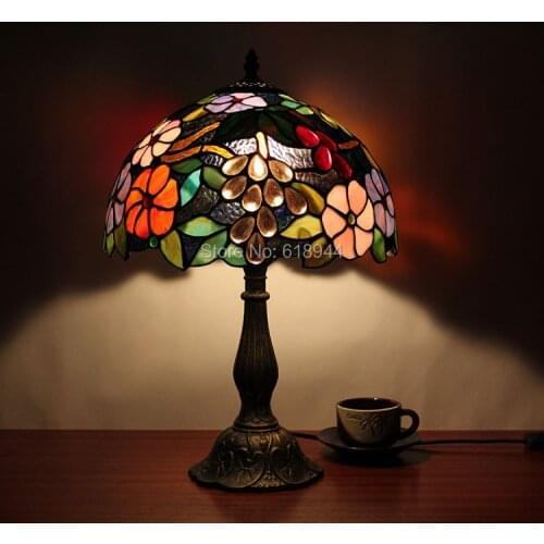 European Glass Table Lamps Bedroom Bedside Study Pastoral Living Room Study Coffee Bar Marriage Room Table Lighting