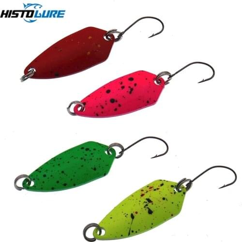 HISTOLURE 4Pcs/Lot 2.5g Trout Spoon Fishing Lures Wobblers Spinner Baits Sequin Copper Metal jigging Mini Artificial Hard Bait