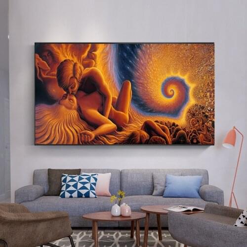 Top Quality Psychedelic Canvas Paintings Trippy Mushroom Posters Print Vintage Wall Art Pictures For Living Room Home Decor