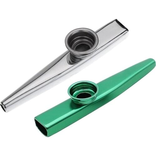 Kazoo Aluminum Alloy Metal With 5 Pcs Gifts Flute Diaphragm For Children Music-Lovers, Green & Silver(2Set)