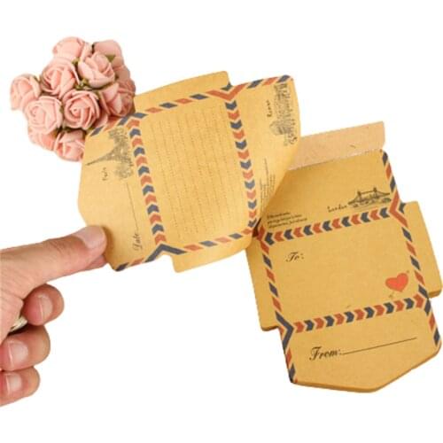 45pcs/pack Retro Vintage Kraft Paper Envelopes Mini Cute Kawaii Cartoon Stationery Post Letter Envelope Student Gifts