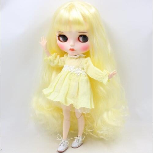 ICY DBS Blyth Doll No.BL288 Golden hair Carved lips Matte customized face Joint body 1/6 bjd