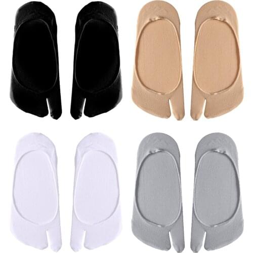 Summer Outdoor No Show Tabi Two Toe Socks Invisible Liner Boat Ankle Toe Socks for Women Ladies