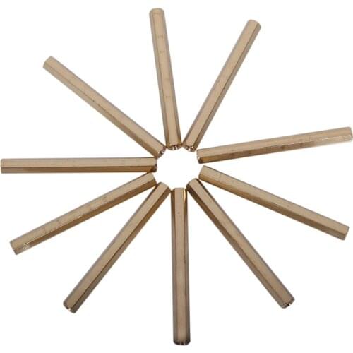 M3 x 50mm Female/Female Thread Brass Hex Standoff Spacer 10pcs