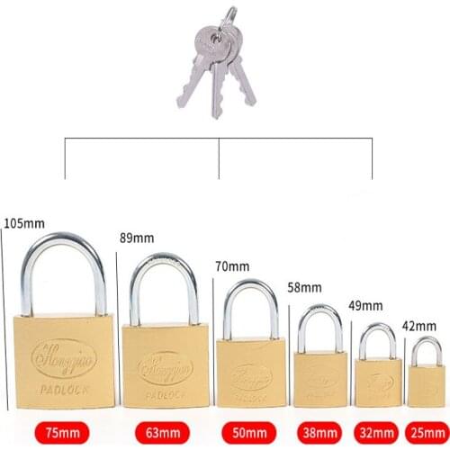 Copper Padlock Wolf Head Brass Small Door Locks Not Rust Core Include 3keys Garage Door Closet Outdoor Anti-theft Lock