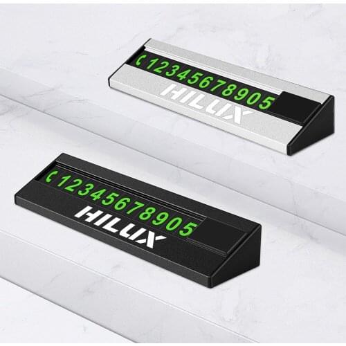 Metal Car Temporary Stop Sign Hidden Parking Phone Number Plate Card for Toyota Hilux surf vigo revo 2017 2018 Accessories