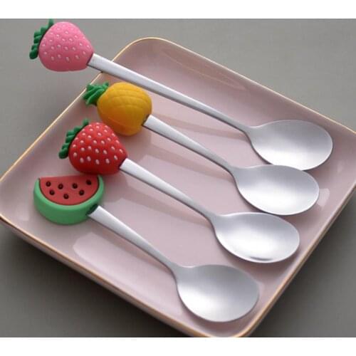 Tea Spoon Adorable Convenient Fruit Shaped Mini Cartoon Ice Cream Scoop for Ice Cream