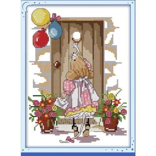 The lovely mouse cross stitch kit cartoon 11ct count print canvas stitches embroidery DIY handmade needlework plus