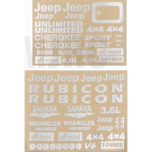 AXIAL D90 D110 TAMIYA CC01 Toyota LC70 LC80 FJ40 Wrangler Jeep sticker for Traxxas trx4 Defender Mustang Ranger