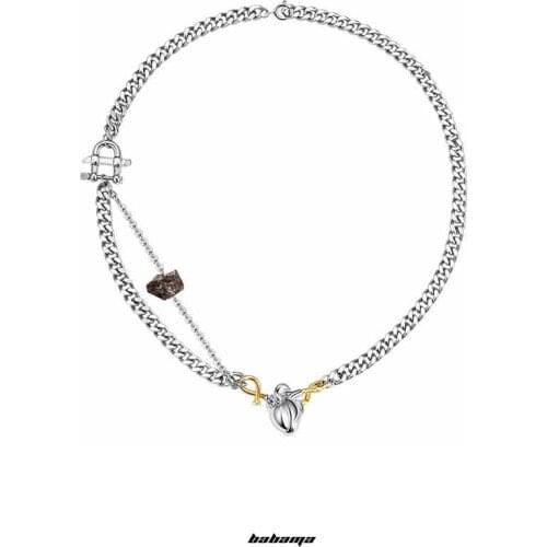 Babama heart series Necklace mens Youth League Yan haoxiangchao pendant niche hip hop couple pendant women