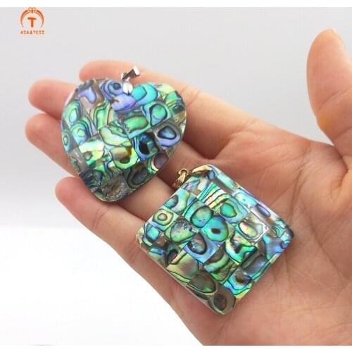 3Pcs Natural Sea Shell Pendants Rainbow Hollow Abalone Shell Round Oval Shell Jewelry Beach Pendants For Women Shell Necklace