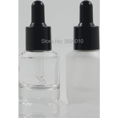15ml Glass clear frosted Essential Oil Dropper Bottle Drop Liquid Pipette jars Cosmetic Packaging F1126