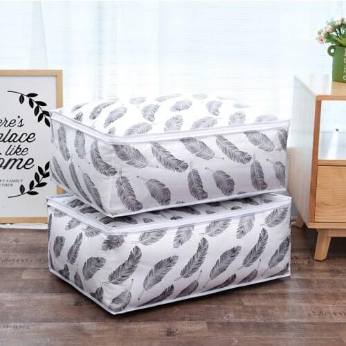 Dust-proof Clothes Storage Bag Quilt Blanket Organizer Bags with Zipper Foldable Durable Storage Bags for Home Bedroom Decor