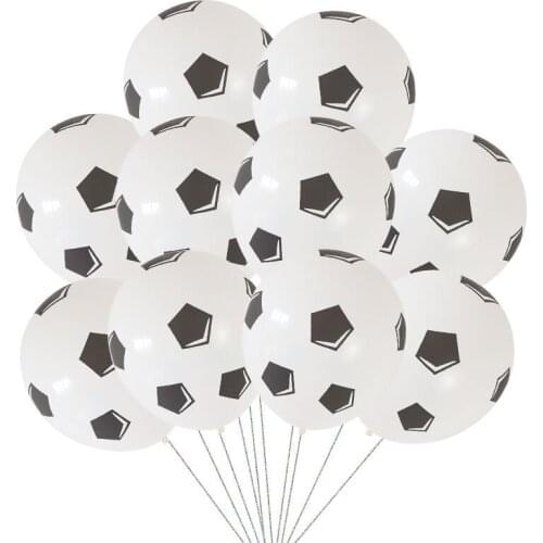100PCS 12 Inch Balloon Accessories Thickened Five-sided Football Printing Latex Balloon Games Party Decoration Balloons