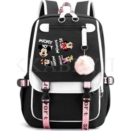 Disney Mickey Backpack School Bags For Teenagers Boys Girls Laptop Backpack Large Capacity Travel Mochila Escolar