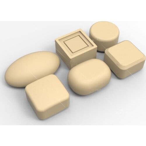 PRZY Silicone Soap Mould Oval Square Shapes Round Shape Mold Six Kinds of Available Reuseable DIY Handmade Soap Molds Silica Gel