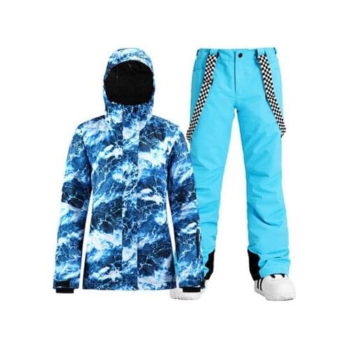 Super Warm Women Ski Jacket Pant Thicken Snowboard Suit Winter Clothing Trouser Outdoor Sport Wear Riidng Skiing Mountain Set