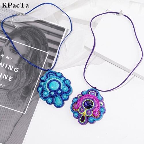 KPacT Handmade Bohemian Vintage Tassel Ethnic Ethnic Women Crystal Decoration Stones Wood Pendant Necklace For Women Jewelry