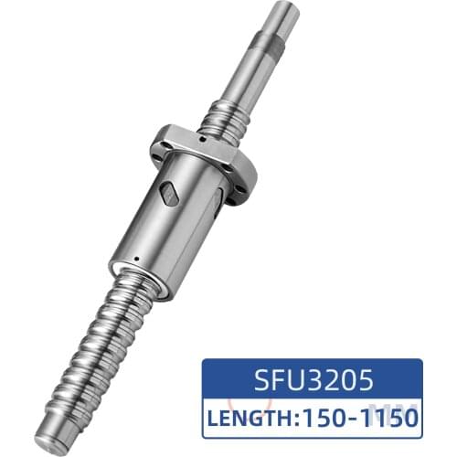1PC ball screw SFU3205 diameter 32mm lead 5mm any length+single falng ball nut+end processed for BK25 BF25 XYZ axis