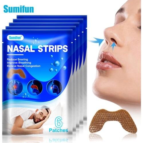 12pcs Sumifun Anti Snoring Nasal Strips Better Breathe Good Sleeping Nasal Patch Stop Snoring Strips Easier Health Care Patches