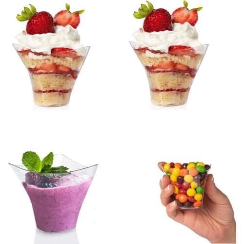 20/25/50PCS Plastic Dessert Cups 135ml/140ml/150ml Reusable Yogurt Mousses Fruits Appetizer Cups Dessert Container Kitchenware