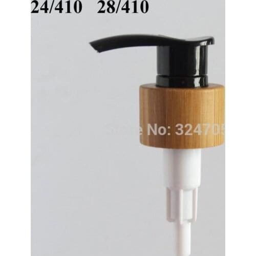 24/410 28/410 Bamboo Black Lotion Pump Head for Cosmetic Bottle, Emulsion Pump Lid for Shampoo/Skincare Cream Container