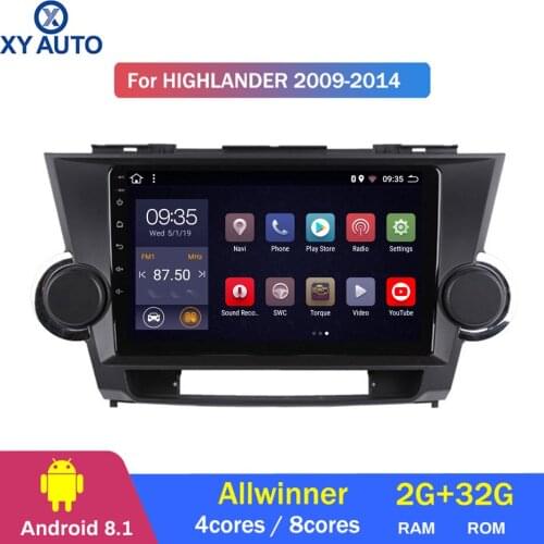 9 inch 2.5D IPS HD multi-touch screen Android8.1 2G RAM 32G ROM NAVI with BT USB WIFI SWC for Toyota highlander 2009-2014
