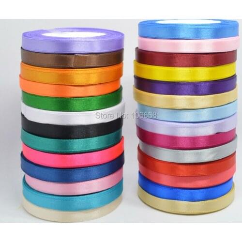 25yards Top Quality 3/8" 10mm single face satin ribbon DIY Head wreaths Hair jewelry accessories Gift packing material