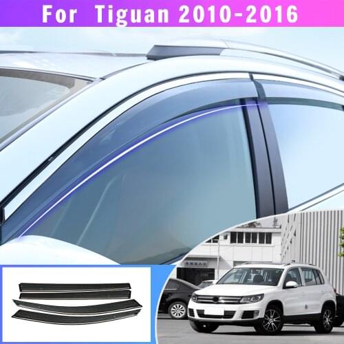 Car Sun Visor Window Visor Rain Shade Car Window Plastic Visor Accessories For Volkswagen Tiguan 2010-2013 2014 2015 2016 4PC